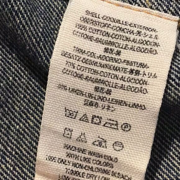 Free People Blue Cotton Denim Factory Distressed Button Crop Jacket - Picture 16 of 16